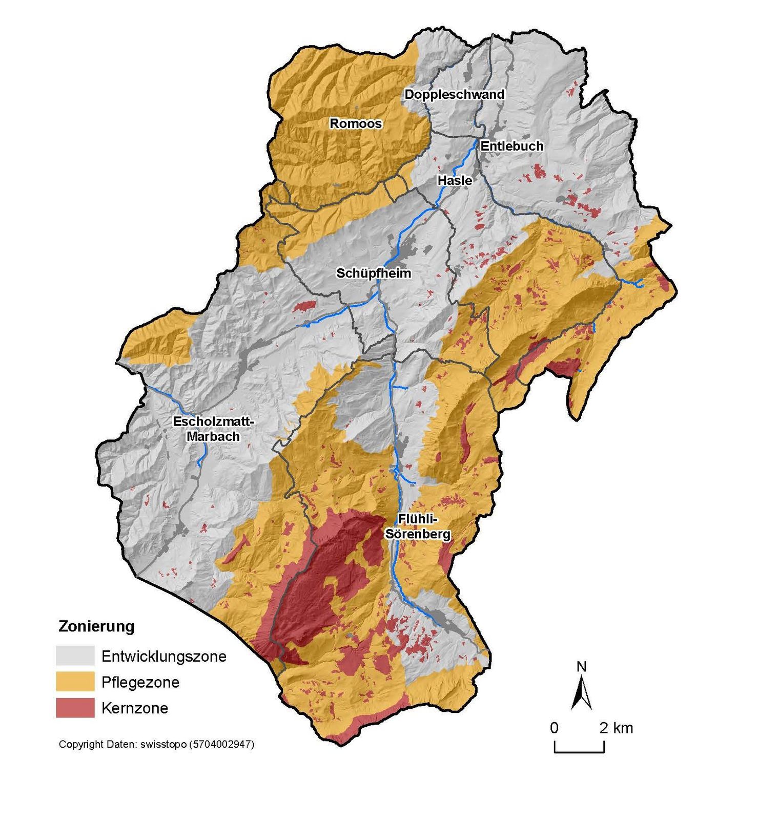 Die Zonierung der Biosphäre Entlebuch